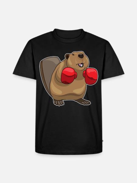 Biber Boxer Boxhandschuhe Boxen - Männer Premium Bio T-Shirt - Schwarz