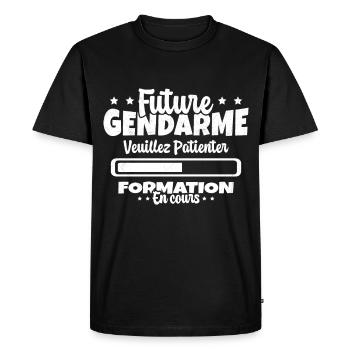Future Gendarme Formation en Cours Humour - T-shirt Premium bio Homme - noir - Devant - Nico (187cm)