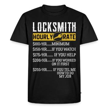 Locksmith Hourly rates Locksmith - Men's Premium Organic T-Shirt - black - Front - Nico (187cm)