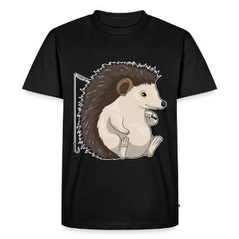 Canne à pêche Pêcheur hérisson Canne à pêche - T-shirt Premium bio Homme - noir - Devant - Nico (187cm)