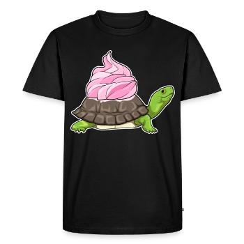 Turtle Frosting - Men's Premium Organic T-Shirt - black - Front - Nico (187cm)