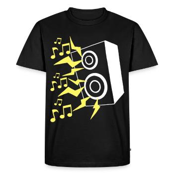 Haut parleur et musique - T-shirt Premium bio Homme - noir - Devant - Nico (187cm)