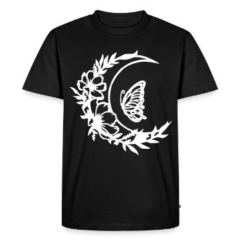 Fleurs de lune (blanc) - T-shirt Premium bio Homme - noir - Devant - Nico (187cm)
