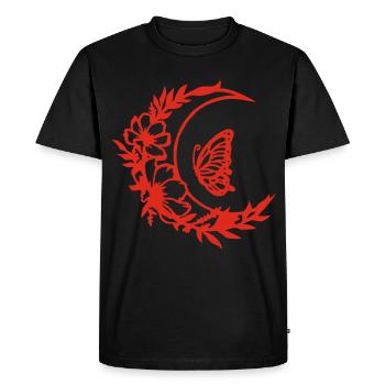 Fleurs de lune (rouge) - T-shirt Premium bio Homme - noir - Devant - Nico (187cm)