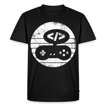 Développeur de jeux - T-shirt Premium bio Homme - noir - Devant - Nico (187cm)
