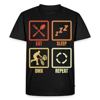 BMX Routine - T-shirt Premium bio Homme - noir - Devant - Nico (187cm)
