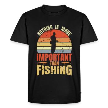 Rien n’est plus important que la pêche - T-shirt Premium bio Homme - noir - Devant - Nico (187cm)