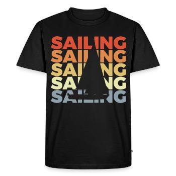 Vintage Sailing - Men's Premium Organic T-Shirt - black - Front - Nico (187cm)