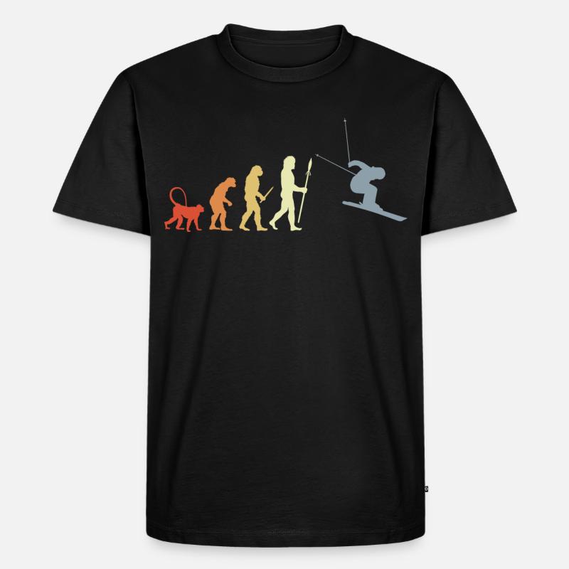 Entwicklung eines Skifahrers - Männer Premium Bio T-Shirt - Schwarz