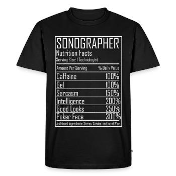 Ultrasound Tech Échographiste Radiologie Nutrition - T-shirt Premium bio Homme - noir - Devant - Nico (187cm)