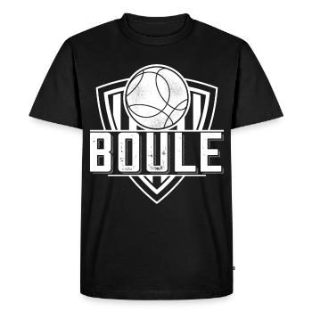 Boule boule boules pour bouler pétanque - T-shirt Premium bio Homme - noir - Devant - Nico (187cm)