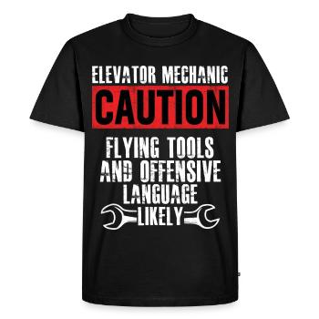 Mécanicien d’ascenseur Technicien d’outils volants - T-shirt Premium bio Homme - noir - Devant - Nico (187cm)