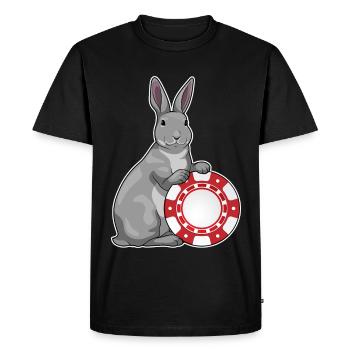Bunny Poker Jetons de poker - T-shirt Premium bio Homme - noir - Devant - Nico (187cm)