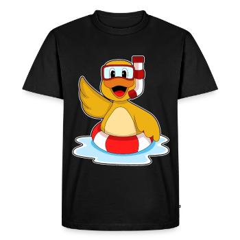 Duck Swimming Swim Ring Summer - Men's Premium Organic T-Shirt - black - Front - Nico (187cm)