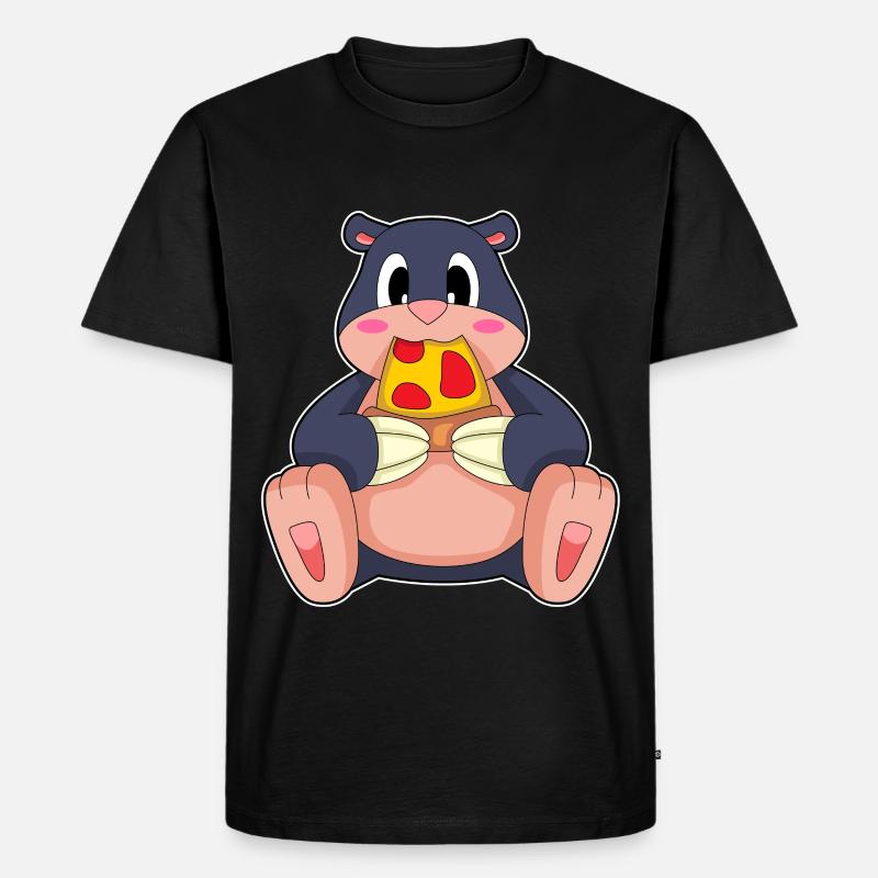 Maulwurf Pizza - Männer Premium Bio T-Shirt - Schwarz