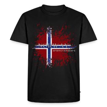 Drapeau de la Norvège grunge - T-shirt Premium bio Homme - noir - Devant - Nico (187cm)