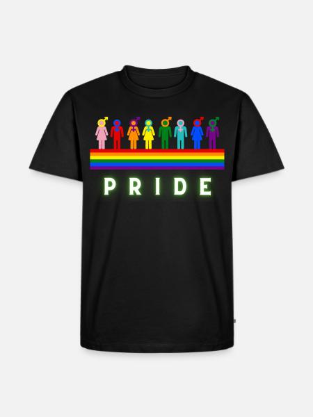 Pride Rainbow LGBTQ Diversity Design - Men's Premium Organic T-Shirt - black