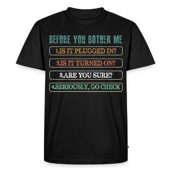 Soutien technique en technologie de l’information - T-shirt Premium bio Homme - noir - Devant - Nico (187cm)