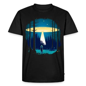 Flying saucer - Men's Premium Organic T-Shirt - black - Front - Nico (187cm)