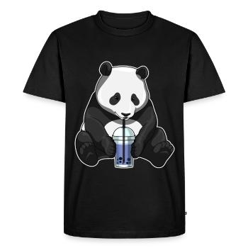 Panda Bubble Tea - T-shirt Premium bio Homme - noir - Devant - Nico (187cm)