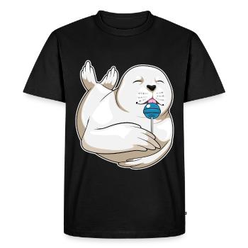 Sucette de phoque - T-shirt Premium bio Homme - noir - Devant - Nico (187cm)