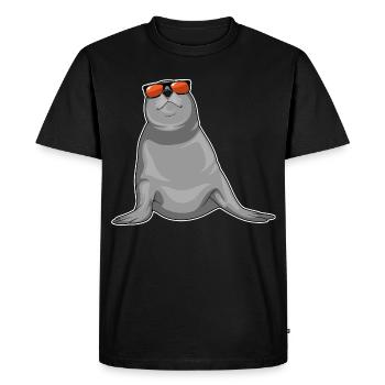 Seal Sunglasses - Men's Premium Organic T-Shirt - black - Front - Nico (187cm)