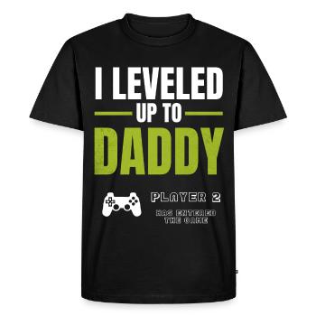 Level Up Daddy Gaming Shirt - Männer Premium Bio T-Shirt - Schwarz - Vorne - Nico (187cm)