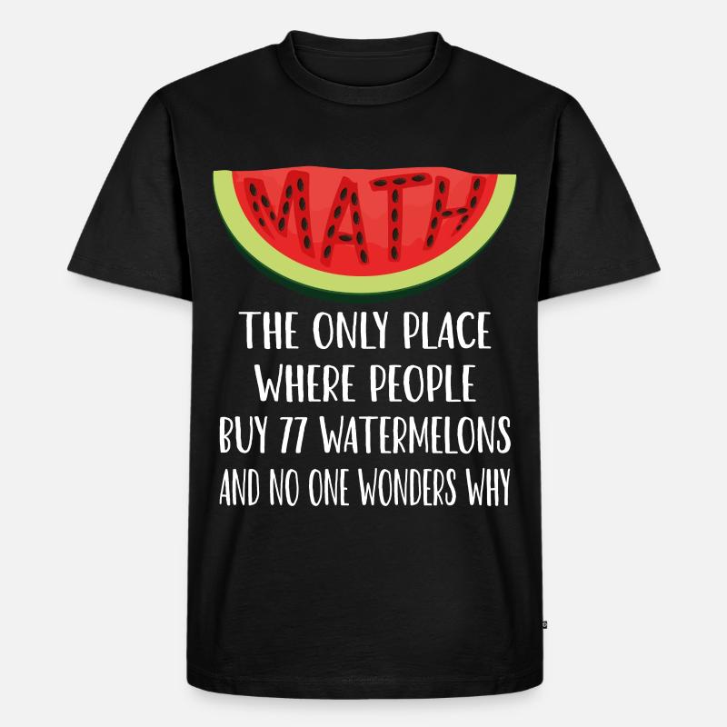 Mathematik und Wassermelonen - Männer Premium Bio T-Shirt - Schwarz
