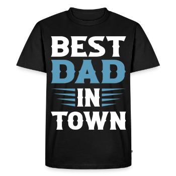 Best Dad in Town - Men's Premium Organic T-Shirt - black - Front - Nico (187cm)