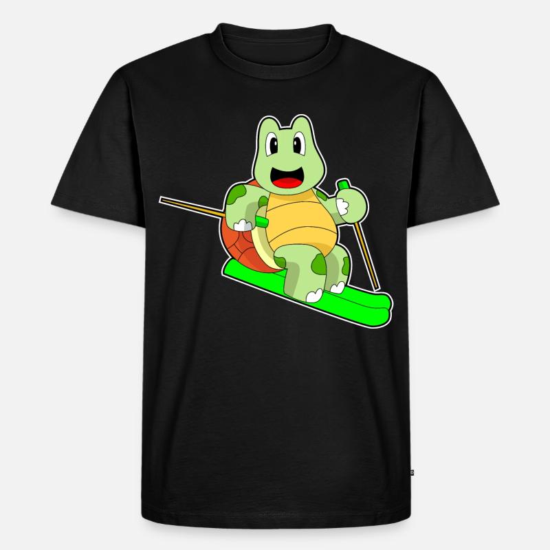 Turtle Skier Ski - T-shirt Premium bio Homme - noir