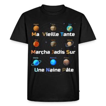 Ma Vieille Tante Marcha Jadis Sur Une Naine Pâle - T-shirt Premium bio Homme - noir - Devant - Nico (187cm)