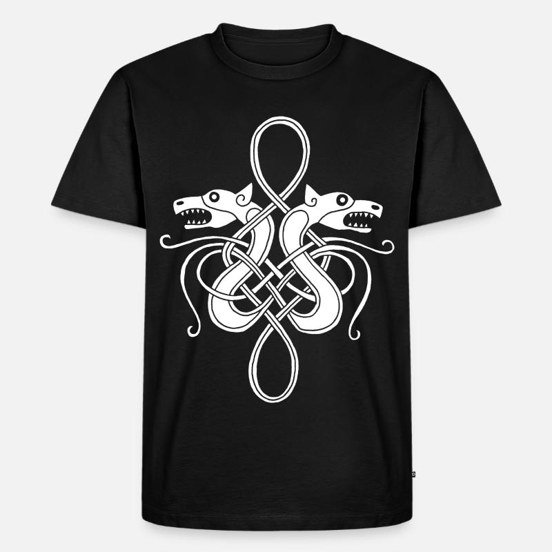 Weiße Wikinger-Hydra - Männer Premium Bio T-Shirt - Schwarz