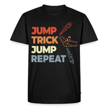 Trampoline Jumping Vintage Look - Men's Premium Organic T-Shirt - black - Front - Nico (187cm)