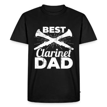 Père clarinettiste - T-shirt Premium bio Homme - noir - Devant - Nico (187cm)