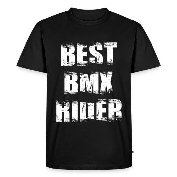 Slogan du cycliste BMX - T-shirt Premium bio Homme - noir - Devant - Nico (187cm)