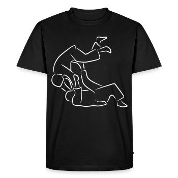 Croquis de judo - T-shirt Premium bio Homme - noir - Devant - Nico (187cm)