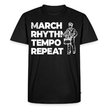 March Rhythm Tempo Repeat - Men's Premium Organic T-Shirt - black - Front - Nico (187cm)