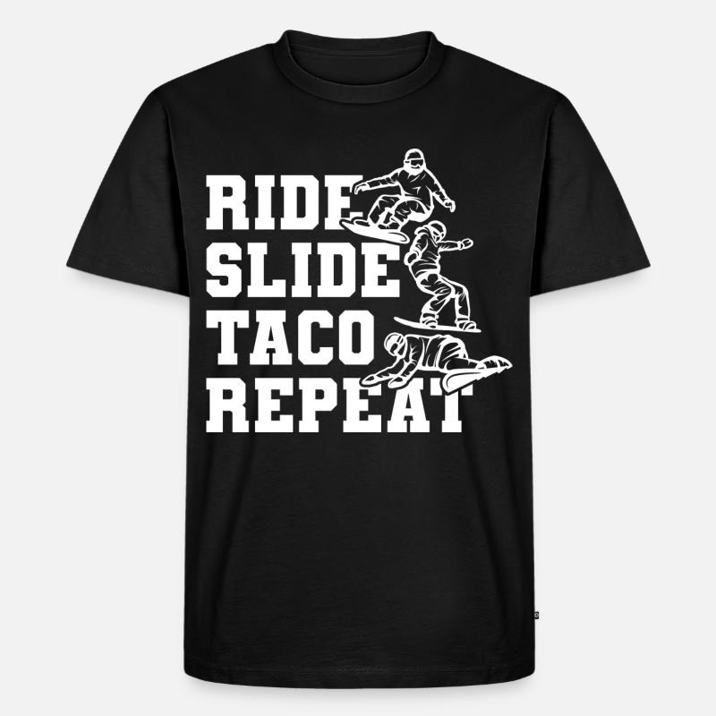 Snowboard Taco - Männer Premium Bio T-Shirt - Schwarz