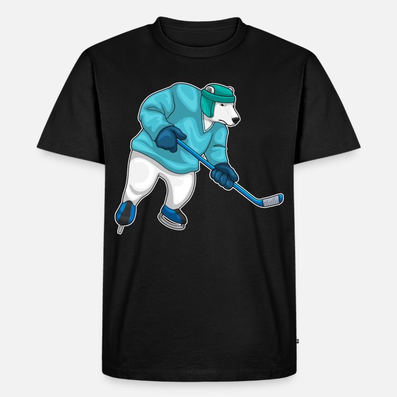 Eisbär Eishockey Eishockeyschläger - Männer Premium Bio T-Shirt - Schwarz