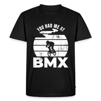 BMX Rider Slogan - T-shirt Premium bio Homme - noir - Devant - Nico (187cm)