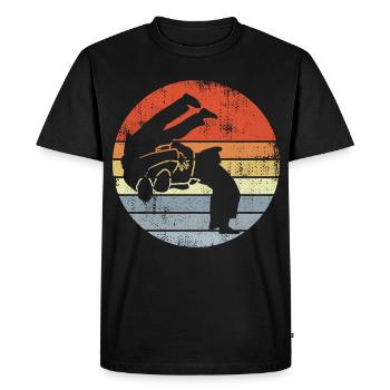 Judo Fighter Sketch - Men's Premium Organic T-Shirt - black - Front - Nico (187cm)