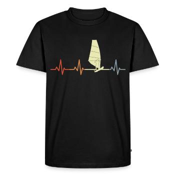 Windsurfer Heartline Vintage - Men's Premium Organic T-Shirt - black - Front - Nico (187cm)