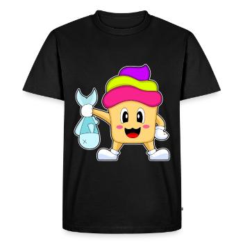 Pêche au poisson Cupcake Angler - T-shirt Premium bio Homme - noir - Devant - Nico (187cm)