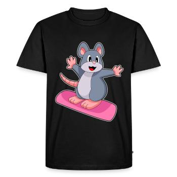 Mouse Snowboarder Snowboard - Men's Premium Organic T-Shirt - black - Front - Nico (187cm)