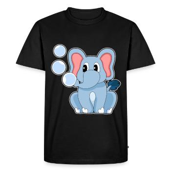 Éléphant mignon - T-shirt Premium bio Homme - noir - Devant - Nico (187cm)