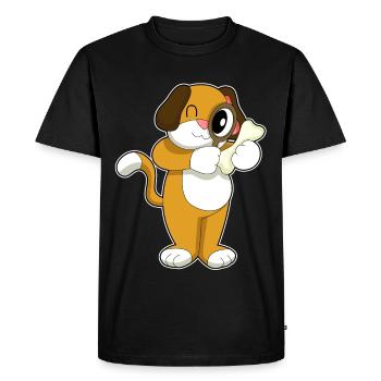 Dog Detective Magnifier - Men's Premium Organic T-Shirt - black - Front - Nico (187cm)