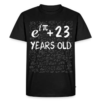 22e anniversaire 22 ans Euler Identité cadeau math - T-shirt Premium bio Homme - noir - Devant - Nico (187cm)