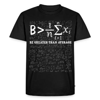 Inspiration mathématique est supérieure à la moyen - T-shirt Premium bio Homme - noir - Devant - Nico (187cm)