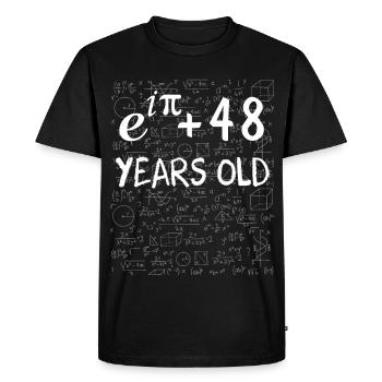 47e anniversaire 47 ans Euler Identité cadeau math - T-shirt Premium bio Homme - noir - Devant - Nico (187cm)