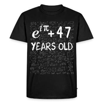 46e anniversaire 46 ans Euler Identité cadeau math - T-shirt Premium bio Homme - noir - Devant - Nico (187cm)